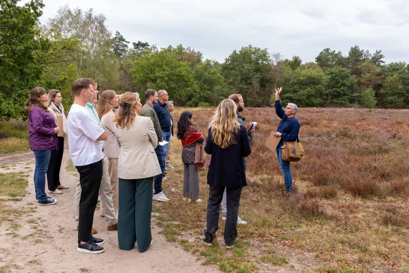 Uitleg aan de rand van de heide